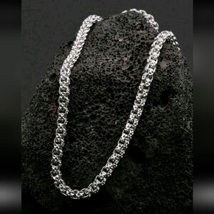 5mm Elegant Stainless Steel Silver Chain Hip Hop Necklace 24"